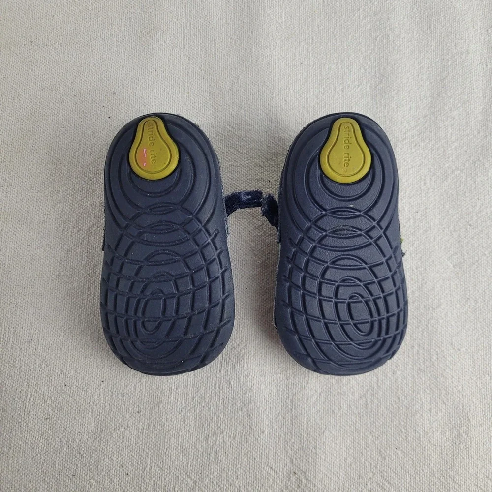 Stride Rite SRT Baby Boy Navy Blue Grey Suede Soft Motion Sneakers Size‎ 4.5W